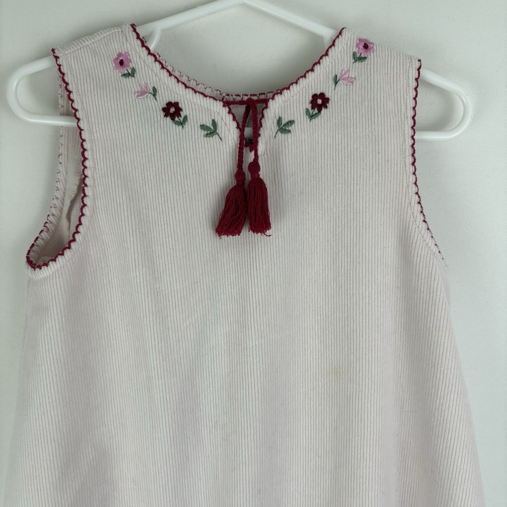 Vintage Koala Kids Floral Dress 48mo Button Back Ribbed Corduroy-Style